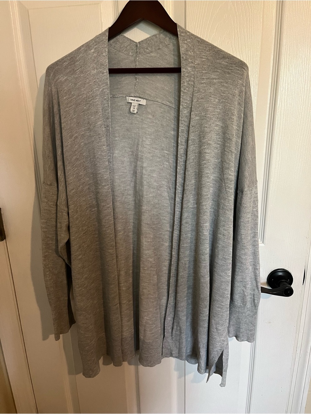 Nine West Light Gray Open-Front Women’s Cardigan